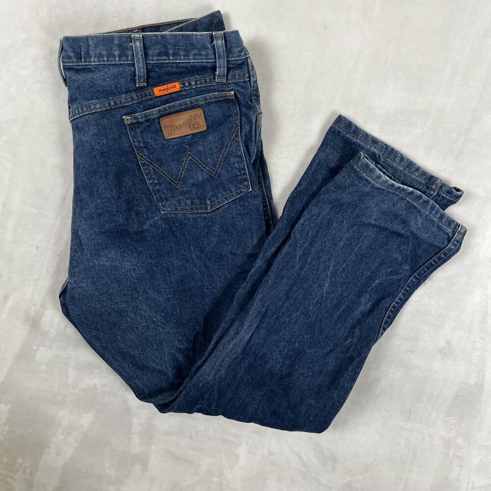 Wrangler FR Jeans Mens 42x32 Blue 13MWZ Original Flame Resistant Work Denim